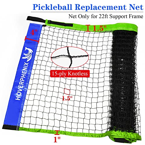 Pickleball Replacement Net 22ft x 3ft for Indoor or Outdoor Fits for Most Free-Standing Pickle Ball Frame Come with 4 Outdoor Pickle Balls (Net Only) - color: Blue and Green