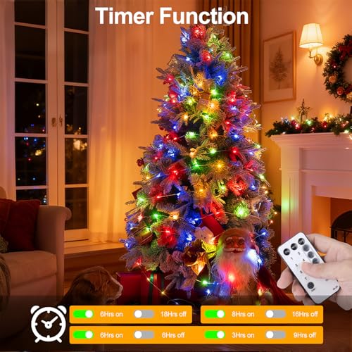 OGORI 328FT 1200LED Fairy Lights Outdoor, Multicolor Fairy String Lights 8 Modes Remote & Timer, IP67 Waterproof Fairy Tree Lights for Bedroom, Wedding, DIY, Centerpiece, Christmas Decorations - color: Multicolor, size: 328FT 1200LED