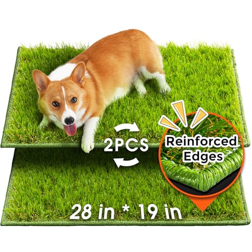 Hompet Artificial Dog Grass Pad for Dogs, 28"x19", Easy to Clean with Drainage Holes - size: 28 x 19"