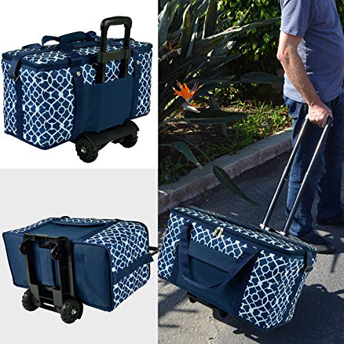 Picnic at Ascot Travel Cooler with Wheels- 64 Can Capacity- Collapsible Leakproof Cooler- Designed & Quality Approved in the USA - size: Pack of 1
