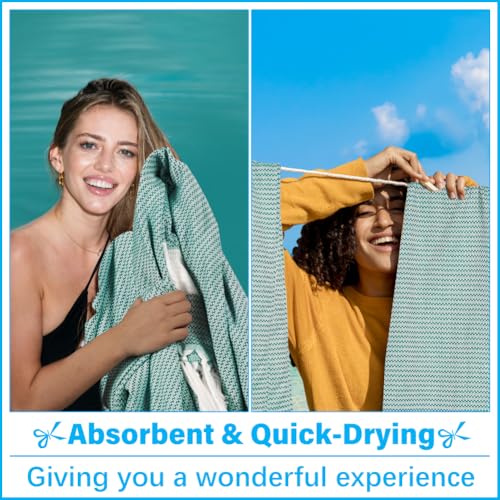 Oversized Turkish Beach Towel Blanket XXL Cotton Sandproof Towels Boho Woven Extra Large Big Sand Free Giant Throw Blankets Huge Quilt XL Picnic Camping Necessities Cloud For Adult Gifts Teal - color: Cten Teal, size: XXXL(88x82 IN,224x208 CM)