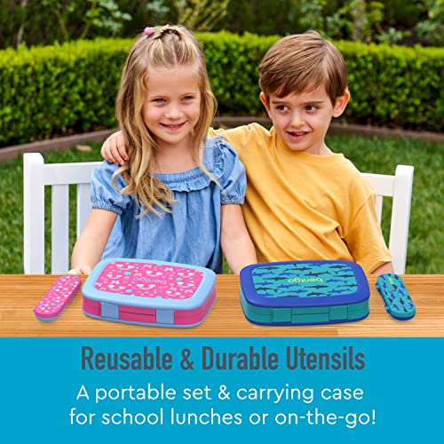 Bentgo Kids Utensil Set - Reusable Plastic Fork, Spoon & Storage Case - BPA-Free Materials, Easy-Grip Handles, Dishwasher Safe - Ideal for School Lunch, Travel, & Outdoors (Dinosaur) - color: Dino