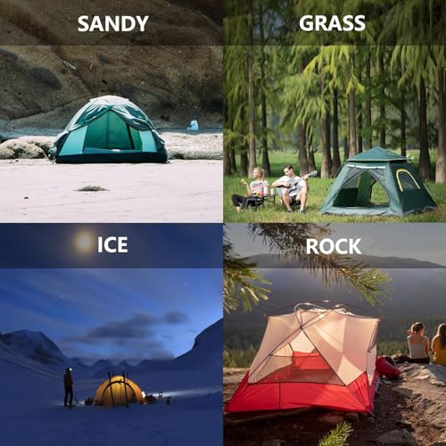 8" Screw in Tent Stakes Heavy Duty, Ground Anchors Screw in, Metal Threaded Tent Spikes, Camping Pegs for Canopies & Gardening Inflatable Decor (20 PCS Black) - style: 20 PCS Black