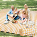 G GOOD GAIN Picnic Blankets Outdoor Extra Large - 80"x80" Portable Waterproof Picnic Blanket, Machine Washable 3-Layer Foldable Park Mat with Sandproof Backing for Grass, Hiking, Travel (Yellow) - color: Yellow