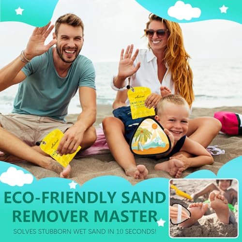 Antfuny 2 Packs Triangle Sand Remover for Beach Sandproof Cleaner Eraser Essential Wipe Off Mitt Game Toy Cruise Ship Accessories Summer Vacation Must Have Travel Honeymoon Gift for Family Towel - color: 2pcs Sunbeam Yellow