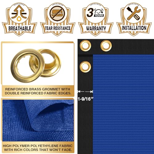 Privacy Fence Screen 8' x 2' Fencing Cover Heavy Duty Mesh Windscreen Cloth for Outdoor Garden Patio Backyard Chain Link Fence Blue - color: Blue, size: 8' x 2'