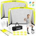 Pro-Grade Kids Backyard Soccer Goal, Tear-Resistant 5-Layer Polyester Soccer Net & 10mm Poles for Maximum Durability, 4x3ft/6x4ft/7x5ft, Pop Up Portable Soccer Training Equipment Set with Size 4 Ball - size: 6 ft x 4ft, style: Yellow