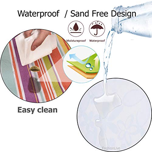Beach Blanket Extra Large Picnic Blankes Sandproof Waterproof Outdoor Indoor Blanket Lightweight Handy Mat Portable Beach Mat for Camping Hiking Travel Park Grass 80" x 80" - color: Blue