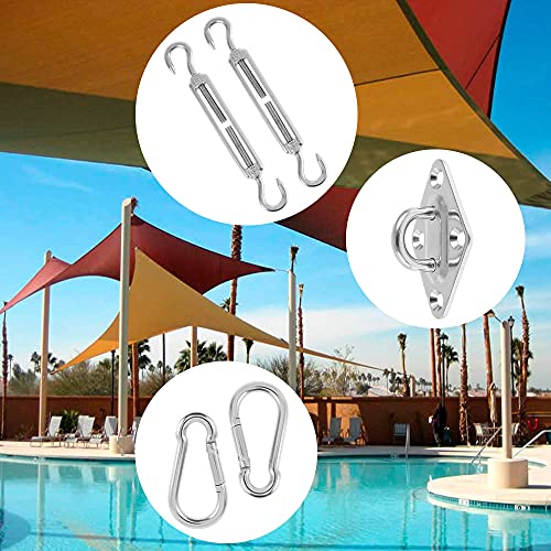 200Pcs Sun Shade Hardware Kit 6 Inch,Sunshade Hardware Kit for Triangle Rectangle Shade Sail Installation ShadeSail Fixing Accessories Stainless Steel for Garden Outdoor Patio Canopy Awning Attachment - color: Silver 200Pcs