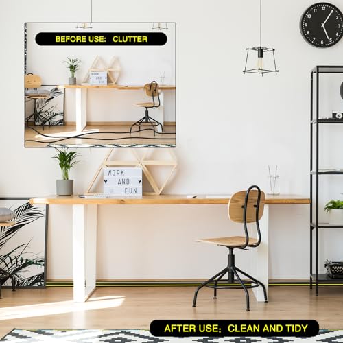 Pangda 10 FT Floor Cable Cover Heavy Duty Cord Cover Protector Power Cable Protector Soft Extension, Organize and Protect Wire on Floor for Home Office or Outdoor Settings (Black, Yellow) - color: Black、yellow, size: 10 ft