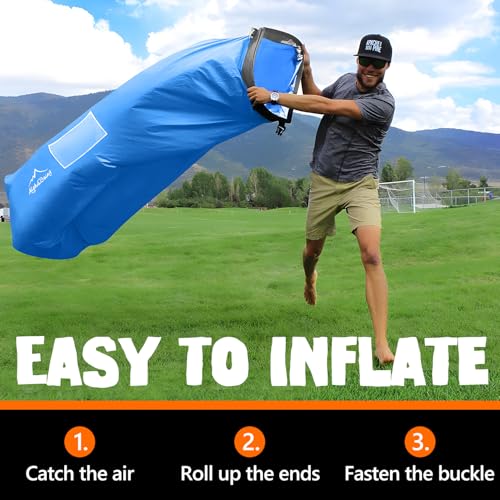 AlphaBeing Inflatable Lounger Beach Chair Accessories, Air Sofa Hammock Inflatable Couch for Camping Backyard Lakeside with Compression Sacks, Ideal Outdoor Gifts for Adults - color: Blue