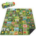 Supfitness Extra Large Picnic Blankets Waterproof Foldable (60 "x 80") Beach Blanket Waterproof Sandproof,3-Layer Thicking Mat Outdoor Packable Camping Blanket - color: Dark Green, size: 60x80in