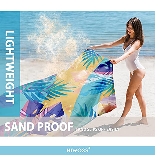 Beach Blanket Waterproof Sandproof Oversized 95”x 80”,Sand Free Beach Mat with Corner Pockets,Portable Mesh Bag for Travel and Outdoor Camping (Dreamsea) (TripicalJungle) - color: Tripicaljungle