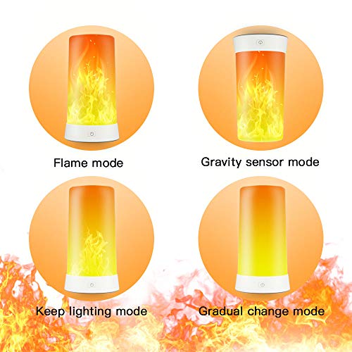 LED Flame Lights with Remote Timer, Flame Lamp 4 Modes USB Rechargeable Fire Lights Indoor Campfire Outdoor Decorative Lantern Hanging Lamps Fireplace Romantic Light for Home Party Camping Bar - size: Remote Control - 2PCS