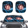 Dazzling Starry Night Windshield Sun Shade for SUV Foldable 2 Pieces Set Car Front Window Sunshade Summer Outdoor Sun UV Rays Blocks 99% UV Rays and Keeps Your Vehicle Cool - color: Dazzling Starry Night