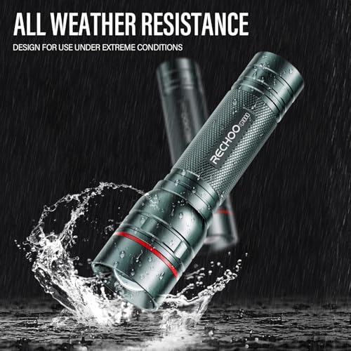 Rechargeable Flashlights High Lumens, G1000 Super Bright Flash Light 2 Pack, Small Zoomable LED Flashlight with 3 Lighting Modes, Portable Flashlight for Camping Essentials (Battery Included)-Grey - color: Gray, size: 2 Pack