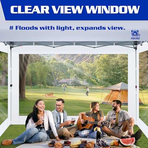 FANPAT 3Pcs Clear Canopy Sidewalls for 10x10 Pop Up Tent, Transparent Window Curtain Cloth, 8 Mil PVC Enclosure Fabric with Zipper, Black (Not Including Frame and the top,Sidewalls ONLY) - color: Black