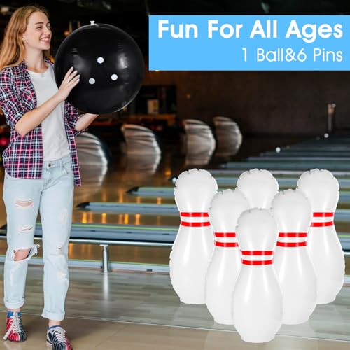 Giant Inflatable Bowling Set，One 15 Inches Ball with Six 23 Inches Pins
