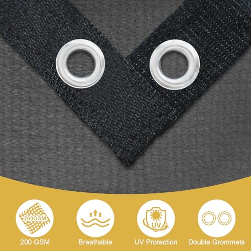 Shade&Beyond Customized Size 90% Sun Shade Cloth with Grommets, 06' X 12' Pergola Shade Cover Canopy, Mesh Tarp Sun Screens for Patio, Outdoor, Garden, Backyard, Dark Gray, GN09 - color: Dark Gray, size: 0 6' X 1 2'