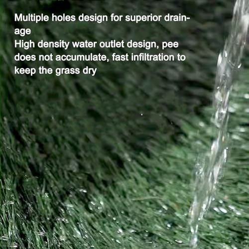 Zerodis Dog Grass Patch Potty, Artificial Reusable Washable Training Dog Grass Bathroom Turf with Pee Baffle and Tray for Small Medium Large Dogs (Large Size with Baffle) - size: Large Size with Baffle