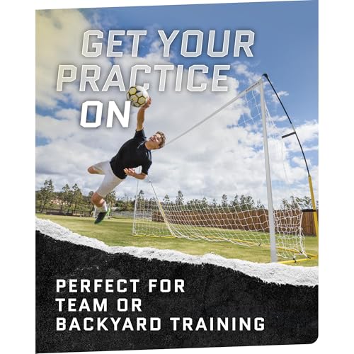 SKLZ Quickster Soccer Goal - Portable Goal for Backyard & Field - Durable Tension-Tite Frame & Heavy Gauge 2-Ply Net - Adjustable Click-Lock Poles, Metal Stakes - Carrying Case with Handle - style: 8 x 5 Feet