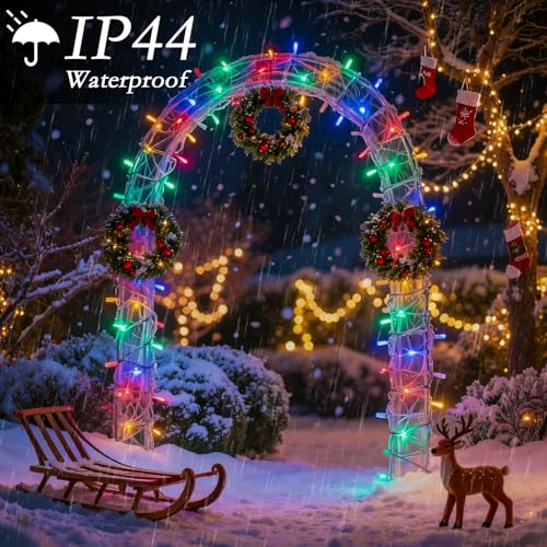 132FT 400 LED Christmas Tree Lights, Bright Multicolor Outdoor Christmas String Lights for House, Fairy Lights with 8 Modes, Waterproof & Durable Indoor Outdoor Decor, Timer Included - color: Multicolor, size: 400LED