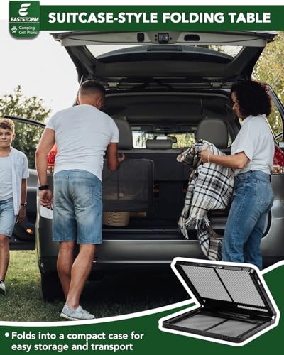 3 ft Folding Table with Adjustable Height, Camping Table with Carry Handle, Metal Mesh Table ,Portable Grill Table for Camping, Tailgating, BBQ, Picnic & Indoor, Fits 3–6 People, Supports 66 lb, Black - color: Black, size: Medium 3Ft - 35.4"L x 23.6"W x 1