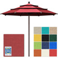 EliteShade USA 10-Year-Non-Fading 11ft 3-Tier Market Patio Umbrella, Commercial Grade Outdoor Table Umbrella with Cylinder Push-Up, Windproof & UPF 50+ UV Protection, Heavy Duty Ventilation for Garden, Deck, Pool, Backyard, Beach & Bistro, Burgundy - colo
