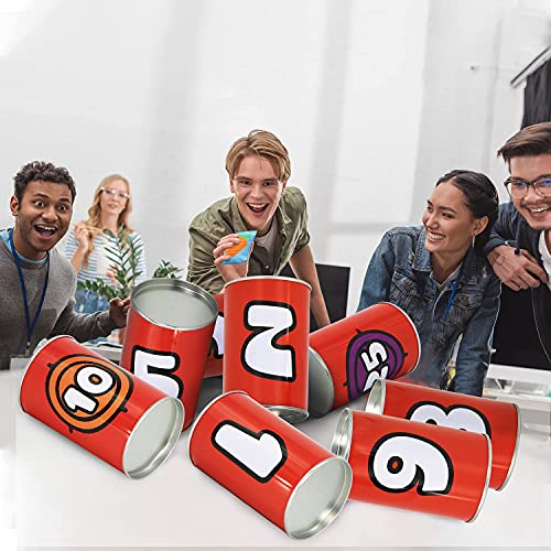 JOYIN 13 Pcs Carnival Party Can Toss Game, Sturdy Knockdown Can, Bean Bag Toss Game for Birthday Party, Family Activities, Indoor and Outdoor Play, Carnival Prizes Classroom Gifts (Number Style) - style: Number