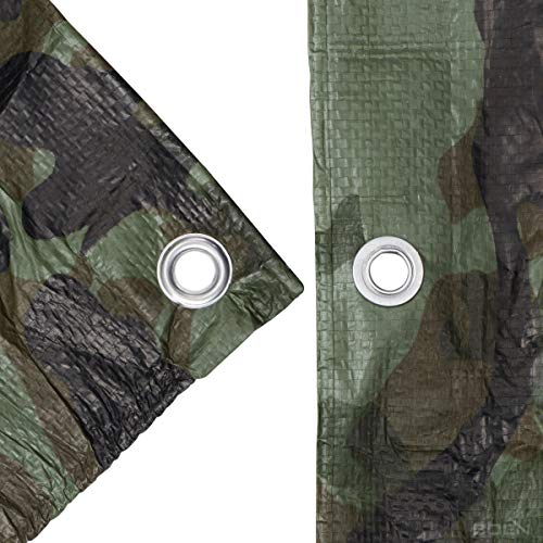 Heavy Duty Tarp Waterproof Large Cover | Camo, 10' x 10' 6 Mil Thick | Rip Proof Tarps | Thick Weave Material, UV Resistant Great for Tarpaulin Canopy Tent, Boat, RV or Pool Cover - color: Camo - 6 Mil, size: 10' x 10'