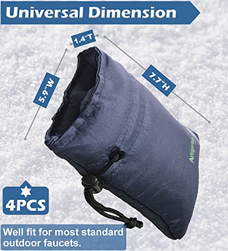 Artigarden Upgraded Outdoor Faucet Cover for Winter Freeze Protection - Outside Water Hose Bib Insulated Sock for Cold Weather, Blue, Pack of 4 - color: Blue, size: 4PCS-C