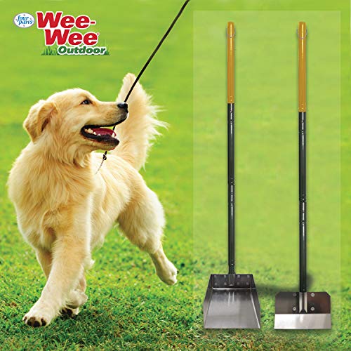 Four Paws Stainless Steel Long-Handled Dog Pooper Scooper Rake, Spade, & Pan 3 Piece Set, Pet Waste Pickup Tool, 38" x 10" - size: Large, 9.5" x 10" x 38", style: Rake, Spade & Pan