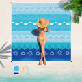 Beach Blanket 78''×81'' Suits 1-5 Adults Waterproof Sandproof Oversized Waterproof Lightweight Durable Beach Blanket Large Picnic Mat for Travel Camping Picnic - color: Sea, size: 78''x81''