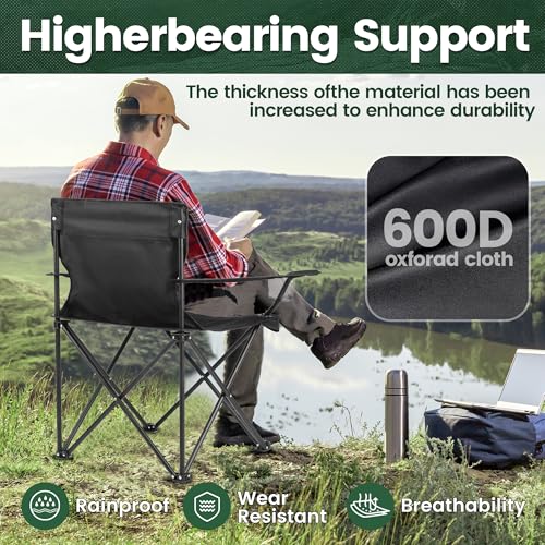 2 Pack Camping Chairs - Lightweight and Supportive Chairs for Adult and Lightweight Individuals - Compact, Durable, and Portable - Ideal for Camping, Hiking, Beach, and Picnics -Carry Bag - color: Fruit Green Chair