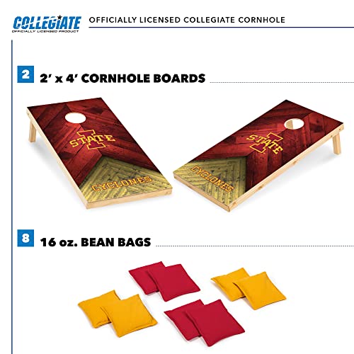 Iowa Hawkeyes 2' x 4' Regulation Size Solid Wood College Cornhole Set with Direct Print HD Team Graphics Great Gift for Any NCAA Fan! Bean Bag Toss Family Outdoor Game