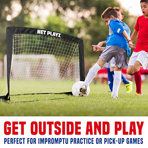 Soccer Goals Soccer Net - Kids Pop-up Football Goals for Backyard Practice & Training, Portable Set of 2