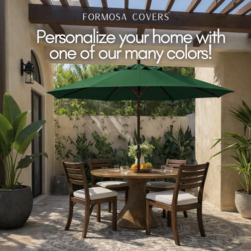 Formosa Covers - 9ft Market Patio Umbrella Replacement Canopy - 8 Ribs Top Canvas - 600D UV Protective and Water Resistant Umbrella Fabric - Premium Quality Replacement Canopy Cover ONLY (Hunter Green) - color: Hunter Green