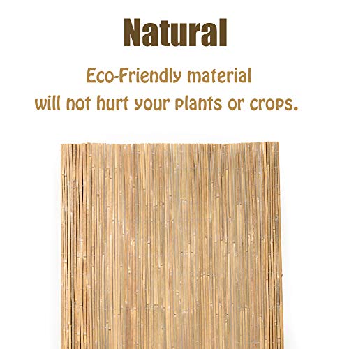 Mininfa Natural Bamboo Slat Screening, Eco-Friendly Privacy Slat Fence, Bamboo Screen Panel Roll for Balcony or as Wind and Sight Protection (1.2m x 4m) - size: 4FT X 13FT