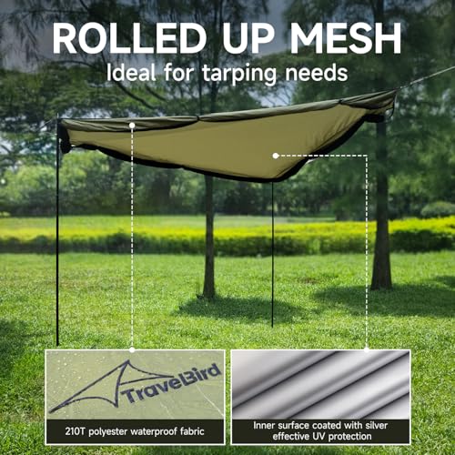 Hammock Screen House with 2 Openings, Lightweight Camping Tarp Tent Mosquito Net for Camping, Picnics, Backyard and Backpacking - color: Screen House-army