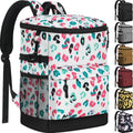 Tenot Cooler Backpack 33/40 Cans Backpack Coolers Insulated Leak Proof Soft Beach Cooler Bag for Men Women Ice Chest Backpack Camping Hiking Picnic Travel Cooler Lunch Backpack - color: Blue Leopard Print, size: 33 Cans