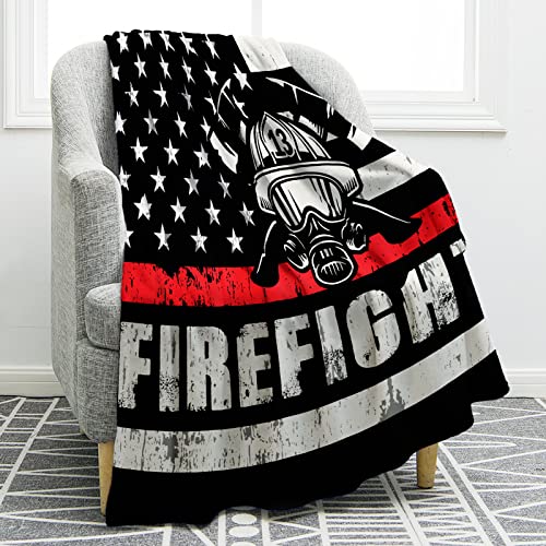 Jekeno Fire Firefighter Blanket Fireman Gifts for Men Women Boy Dad Husband Son Boyfriend Adult Birthday Christmas Halloween Thanksgiving Retirement Presents Plush Throw 50"x60" - color: Color632, size: 50"x60"