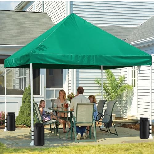 Esmorah 160 LBS Canopy Sandbags Weight Bags with Handle(4-Pack), 1680D Heavy Duty Black Tent Sand Bags, Outdoor Sandbag for Gazebo Wide Legs, Patio Umbrellas, Pop Up Sun Shelter (Without Sand) - size: 40LB (4-Pack) with Handle – Upgraded