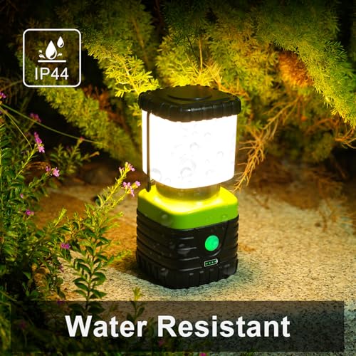 Jarxin 3PCS 3200K Warm Light LED Camping Lantern Rechargeable 1000LM, 4500mAh Power Bank, Flashlight for Hurricane Emergency, Hiking, IP44 Waterproof Lantern(Green) - style: Green/warm light