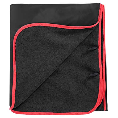 REDCAMP Large Waterproof Stadium Blanket for Cold Weather, Soft Warm Fleece Camping Blanket Windproof for Outdoor Sports, Blue/Red (Outer Black/Inner Black) - color: Outer Black/Inner Black
