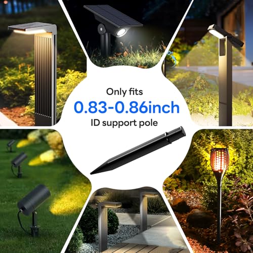 8 Pack Reinforced Ground Stakes, 0.83" x 8.27" Solar Lights Spikes, ABS Plastic Replacement Nails for Solar Pathway Lights Spot Lights Torch Lights Garden Lights - size: 0.83inch diameter