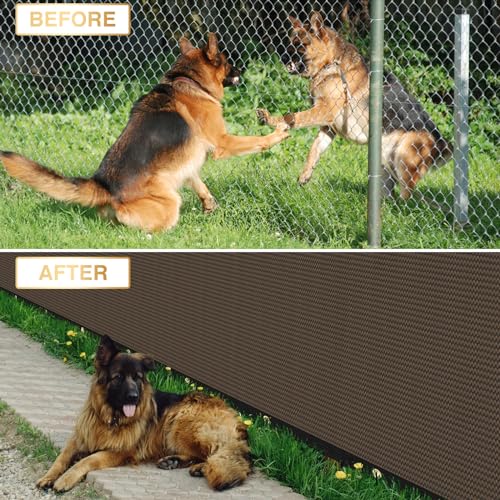Privacy Fence Screen 6' x 4' Fencing Cover Heavy Duty Mesh Windscreen Cloth for Outdoor Garden Patio Backyard Chain Link Fence Brown - color: Brown, size: 6' x 4'