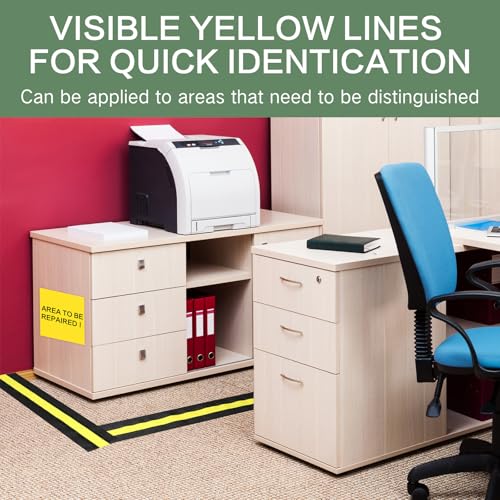 WILLBOND Carpet Cord Cover Cable Protector Floor Cover Cable Protector Management Only for Commercial Office Carpet(147.64 ft,Black and Yellow) - color: Black and Yellow, size: 147.64 ft