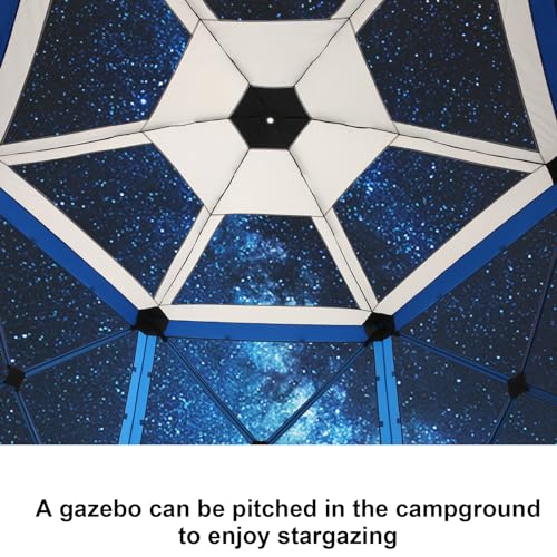 COBIZI 12x12 FT Pop Up Canopy Stargazing Tent, Gazebos On Clearance with Removable Roof, Screened in Gazebo, Screen Tents Portable carpas para Patio for Outdoor Camping,Backyard, Garden, Blue(Pro) - color: Blue, size: 12x12ft Stargazing Gazebo with 5 side