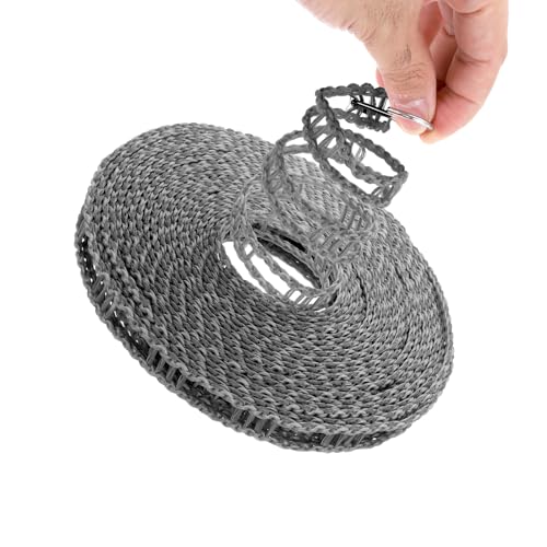 uxcell Windproof Clothesline, 8M 26ft Plastic Non-Slip Clothes Drying Rope Portable Travel Clothesline for Courtyard Outdoor Laundry Camping, Grey - color: Gray, size: 26.2ft