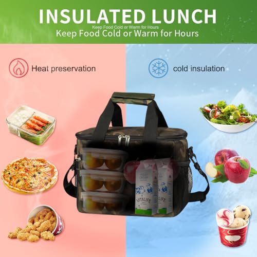 iknoe Insulated Lunch Bag, Foldable 8.5L Cooler Bag for Men & Women, Leakproof Thermal Design, Great for Office, Picnic, Travel, Lunch Box, Camo - color: Camo, size: Medium